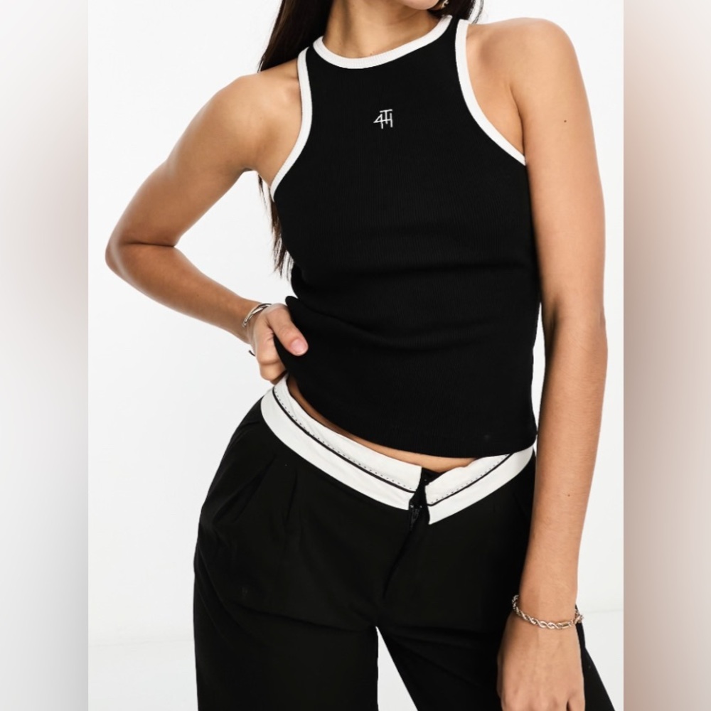 4th and reckless black ribbed tank top